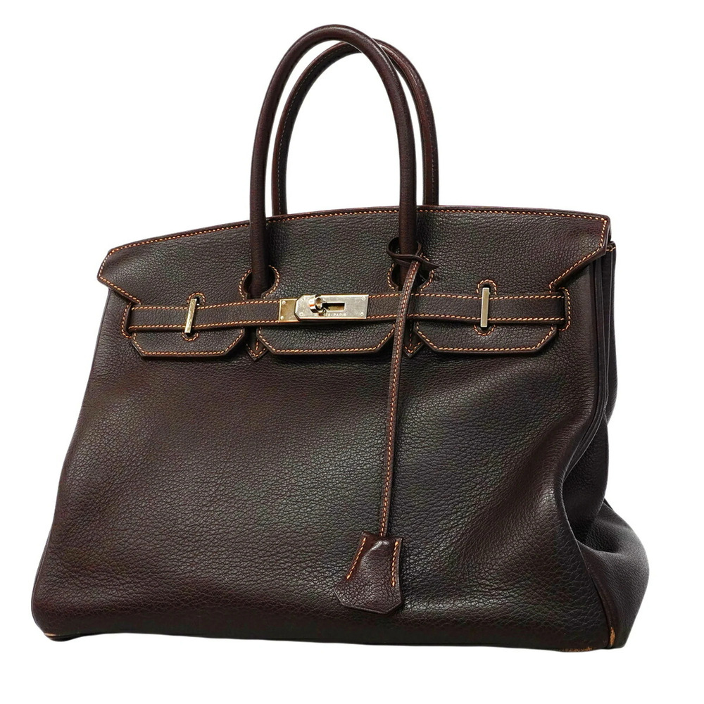 Hermes Birkin 35 Buffle Handbag, Ebene, □G stamp, Ladies'